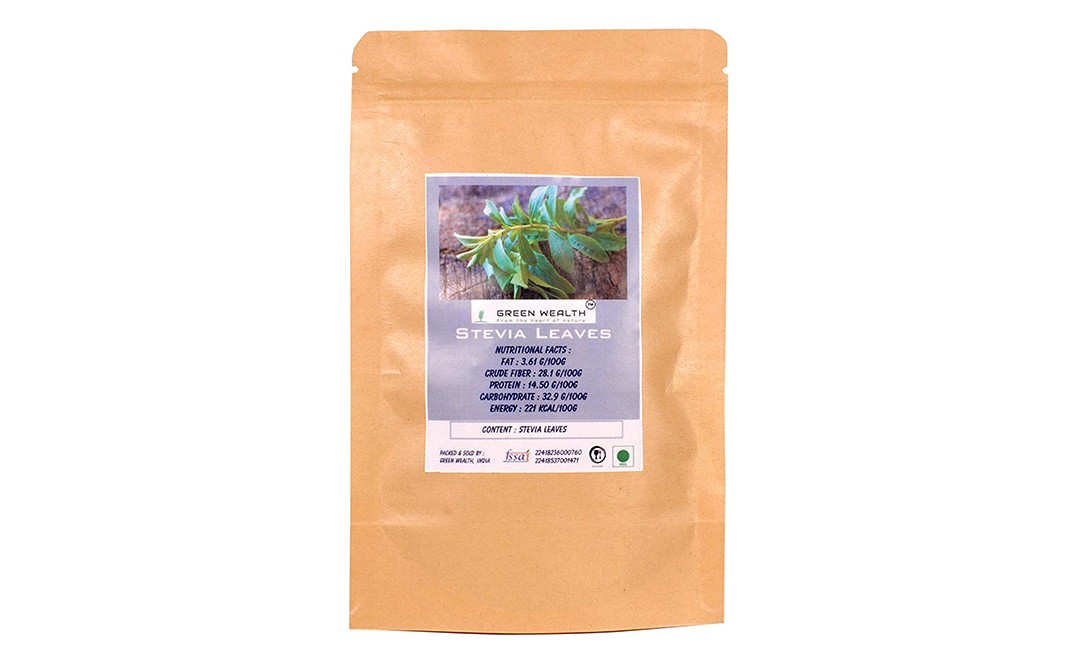 Green Wealth Stevia Leaves   Pack  200 grams